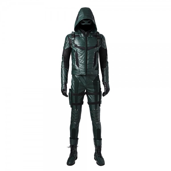 Oliver Queen Costume Green Arrow Season 5 Cosplay Suit Wtj3435