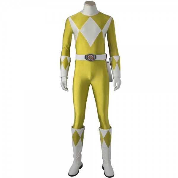 Yellow Ranger Cosplay Costume Mighty Morphin Power Rangers Yellow Suit
