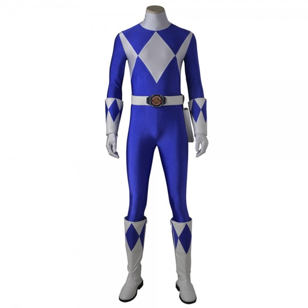 Blue Ranger Cosplay Costume Mighty Morphin Power Rangers Blue Cosplay Suit