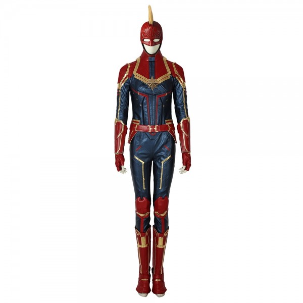 Carol Danvers Cosplay Costume Captain Marvel Artificial Leather Suit