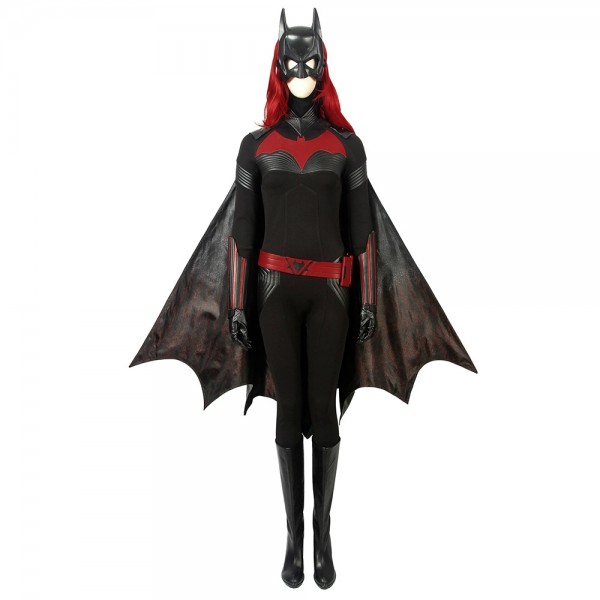 Batwoman Cosplay Costume Kate Kane Red Wig And Black Suit