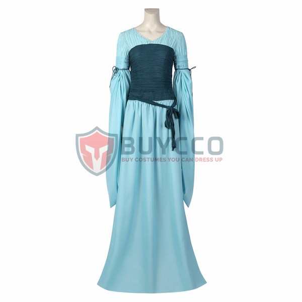 The Lord of the Rings Cosplay Costumes Galadrie Blue Dress Cosplay Suits