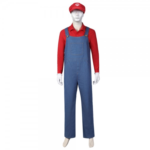 Super Mario Brothers Cosplay Costume Mario Red Suit