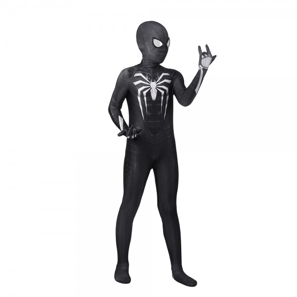 Kids Spiderman Symbiote Black Cosplay Costume Halloween Children's Cosplay Suits 