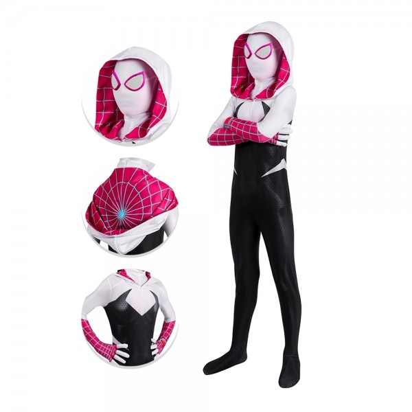 Kids Gwen Stacy Cosplay Costume Across The Spider Verse Suit