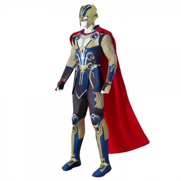 Thor Cosplay Costume Printed Jumpsuit With Cape