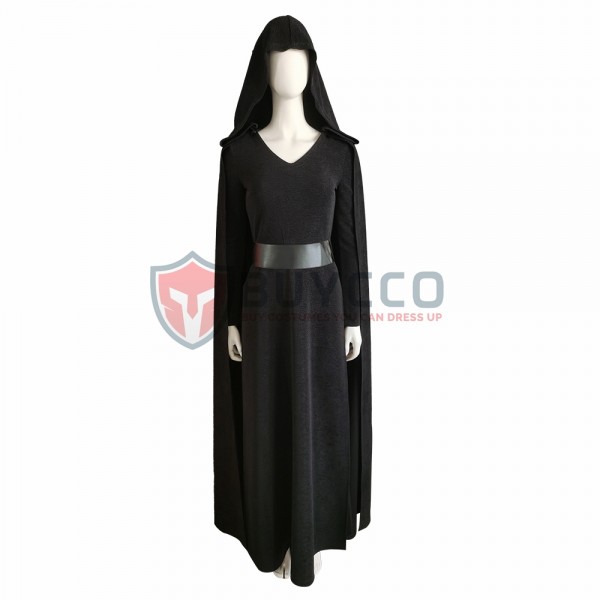 Star Wars 9 Dark Rey Cosplay Costume Black Cape With Hood
