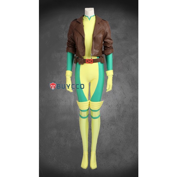 X-Men Rogue Cosplay Costume Classic Brown Leather Jacket