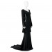 Halloween Morticia Addams Cosplay Costume Black Dress Suit