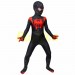 Kids Spiderman Miles Morales Cosplay Costume Halloween Kids Cosplay