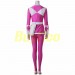 Pink Ranger Cosplay Suit Artificial Leather Costume Mighty Morphin Power Rangers