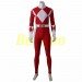 Red Ranger Cosplay Suit Artificial Leather Costume Mighty Morphin Power Rangers