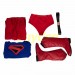 Superman Cosplay Costume Superhero Red Cloak Jumpsuit